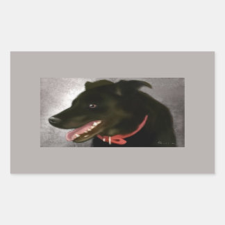 Adesivo Retangular Black Labrador Stickers
