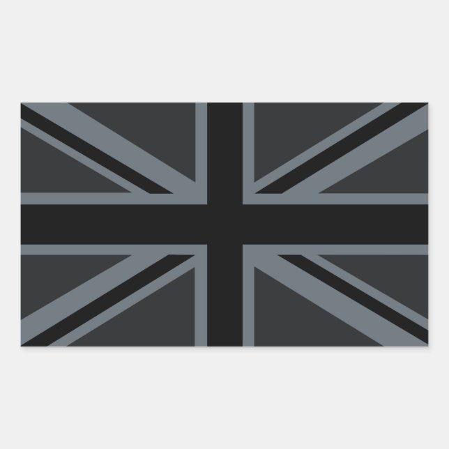 Adesivo Retangular Black Union Jack British Flag Decor (Frente)