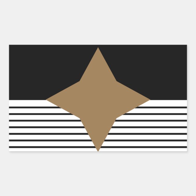 Adesivo Retangular Black White Colorblock e Brown Diamond (Frente)