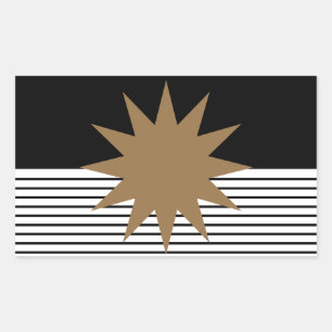 Adesivo Retangular Black White Colorblock e Brown Sun
