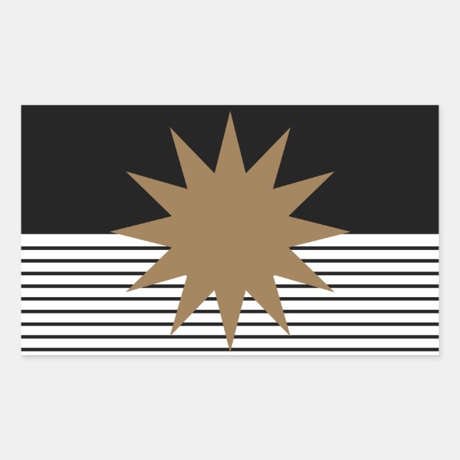 Adesivo Retangular Black White Colorblock e Brown Sun (Frente)