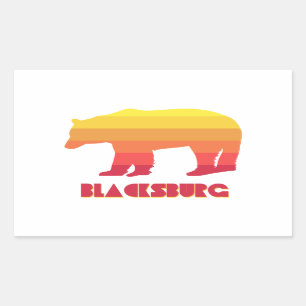 Adesivo Retangular Blacksburg Virginia Rainbow Bear