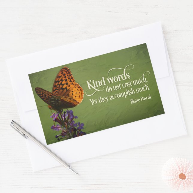 Adesivo Retangular Blaise Pascal Inspirational Cite "Palavras bonitas (Envelope)