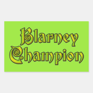 Adesivo Retangular Blarney Champion vinhetas de retângulo verde