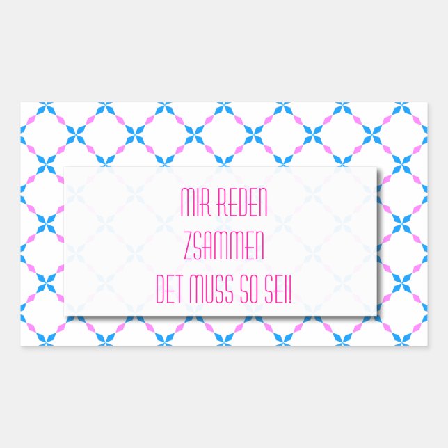 Adesivo Retangular Blau Rosa Bávaro (Frente)