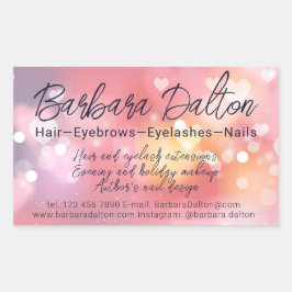 Adesivo Retangular Bloco Brilhante Rosa