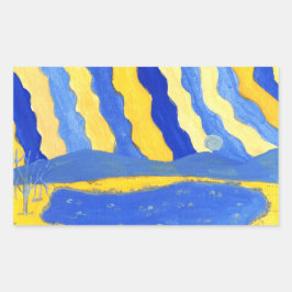 Adesivo Retangular Blue and Yellow Minimalistic Landscape Stickers