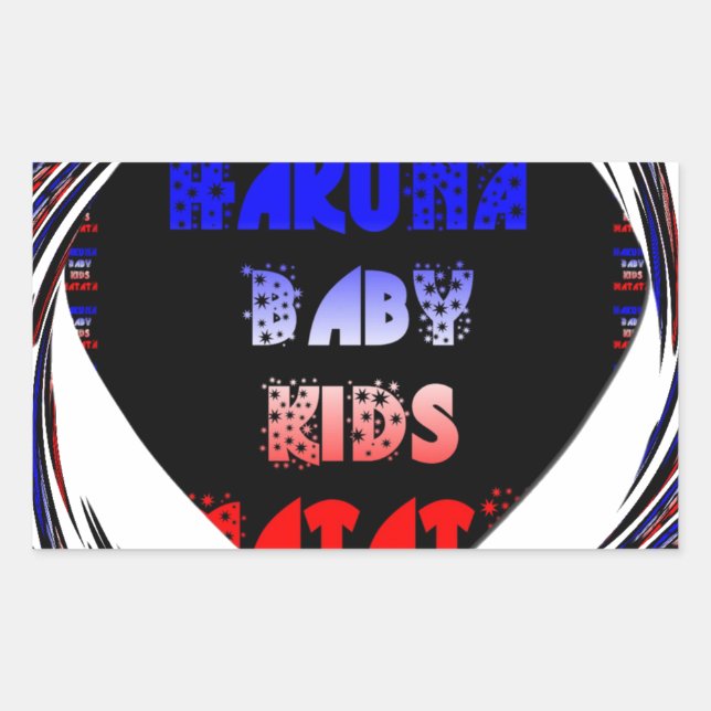 Adesivo Retangular Blue Black Hakuna Matata Baby Kids Design.png (Frente)