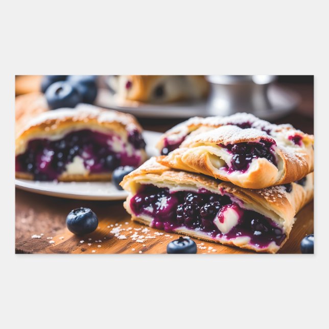 Adesivo Retangular Blueberry Strudels (Frente)