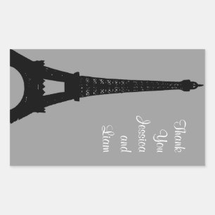 Adesivo Retangular Boa noite em Paris Obrigado Sticker