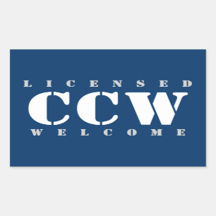 Adesivo Retangular Boa vinda licenciada do CCW