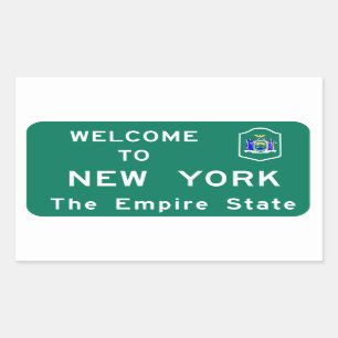 Adesivo Retangular Boa vinda sinal de estrada de New York - EUA