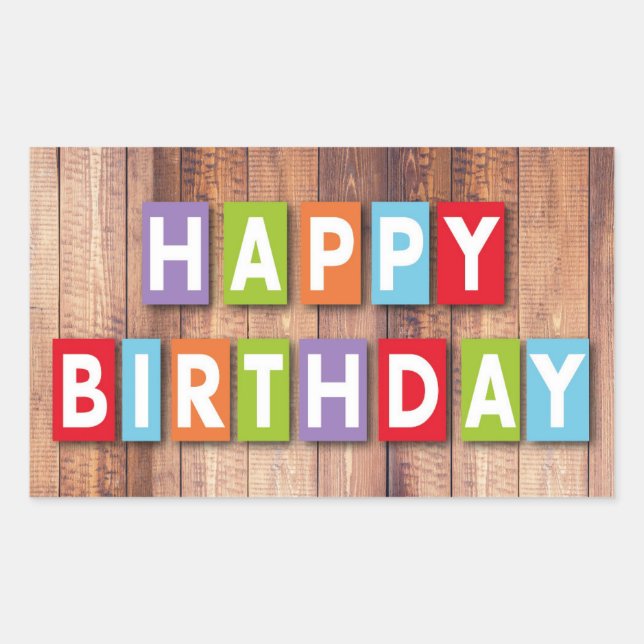 Adesivo Retangular Boas vindas de aniversário (Frente)