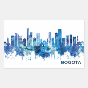 Adesivo Retangular Bogotá Colombia Skyline Blue