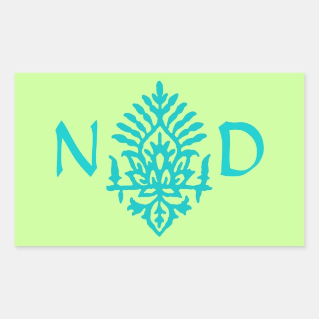 Adesivo Retangular Boho India Block Impressão (Frente)