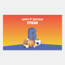 Bolas de Esportes de Aniversário do 6 de Menino de