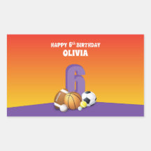 Bolas de Esportes de Aniversário para 6 de Menina 