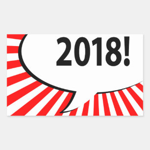 Adesivo Retangular Bolha cômica 2018