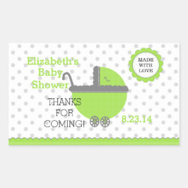 Adesivo Retangular BOLINHAS e CINZA CHÁ DE FRALDAS