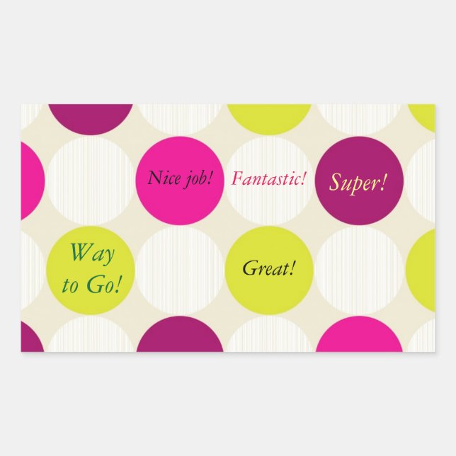 Adesivo Retangular Bolinhas Sticker (Frente)