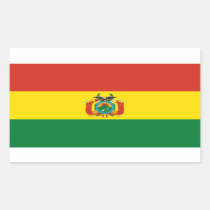 Adesivo Retangular Bolivia* Flag Sticker Bandera da Bolívia