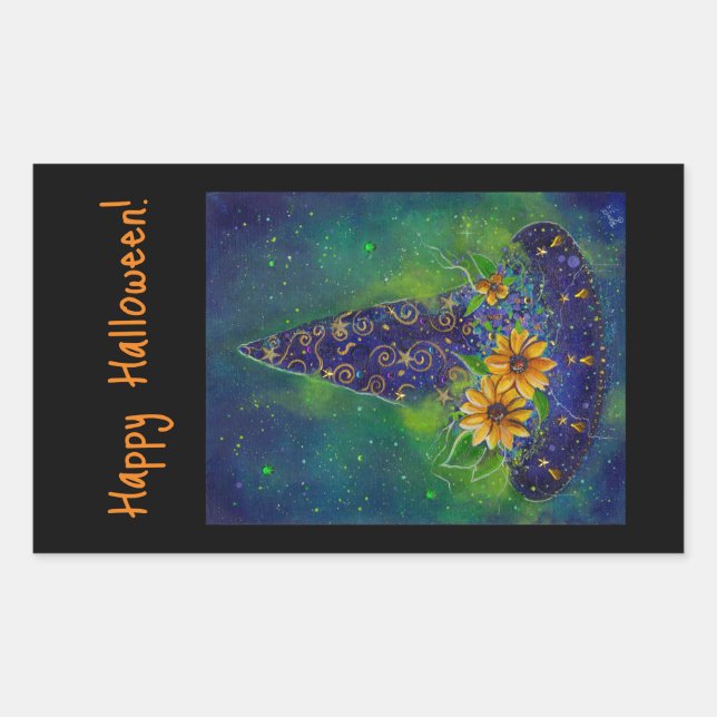 Adesivo Retangular Bolsa de chocolate de bruxas (Frente)