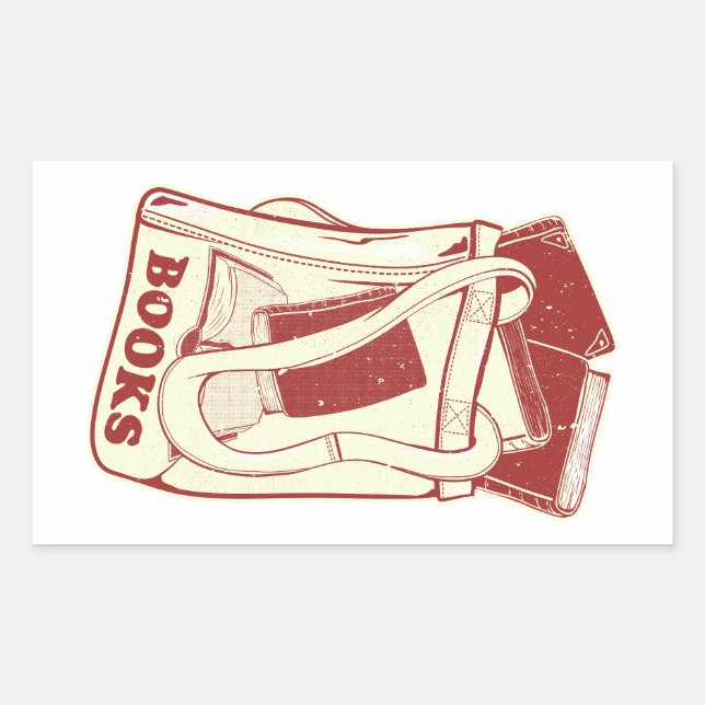 Adesivo Retangular Bolsa de livros que adoro ler (Frente)