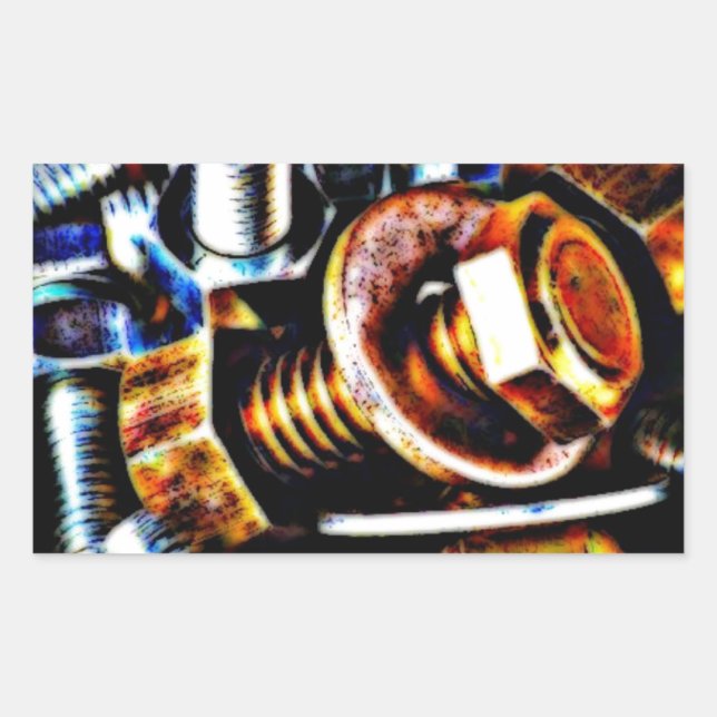 Adesivo Retangular Bolts Pop Art (Frente)