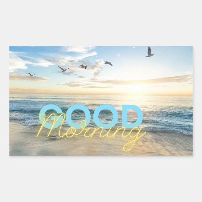 Adesivo Retangular Bom Dia Céu Azul (Frente)