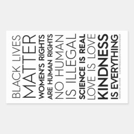 Adesivo Retangular Bondade É Tudo BW Retângulo Stickers