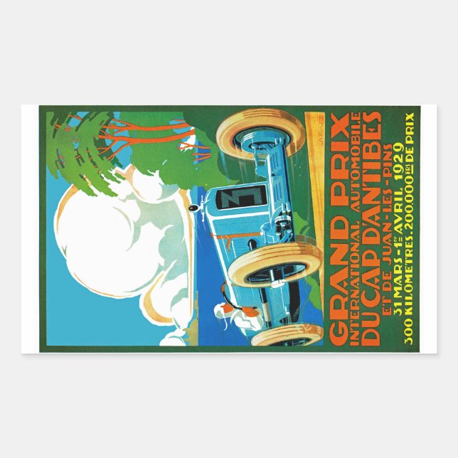 Adesivo Retangular Boné d'Antibes do Grande Prêmio Du (Frente)