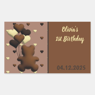 Adesivo Retangular Bonito de chocolate com vinheta
