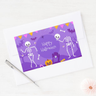 Adesivo Retangular Bonito Halloween