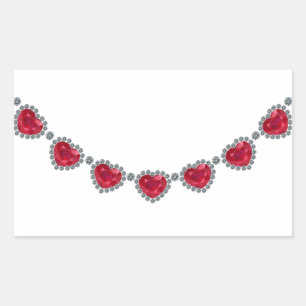 Adesivo Retangular Bonito mulher Ruby Necklace
