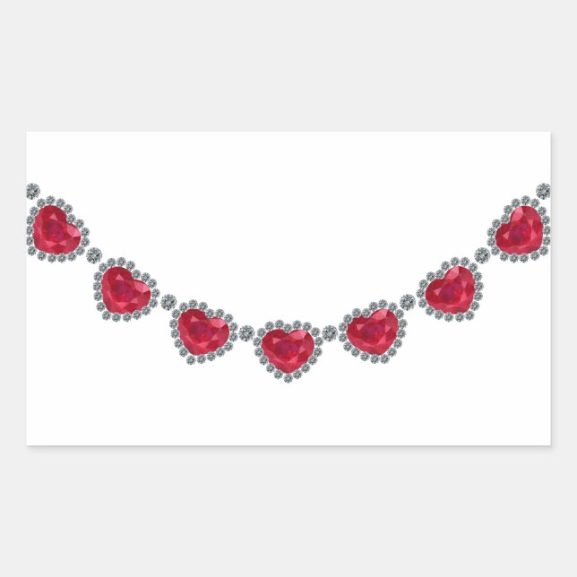 Adesivo Retangular Bonito mulher Ruby Necklace (Frente)