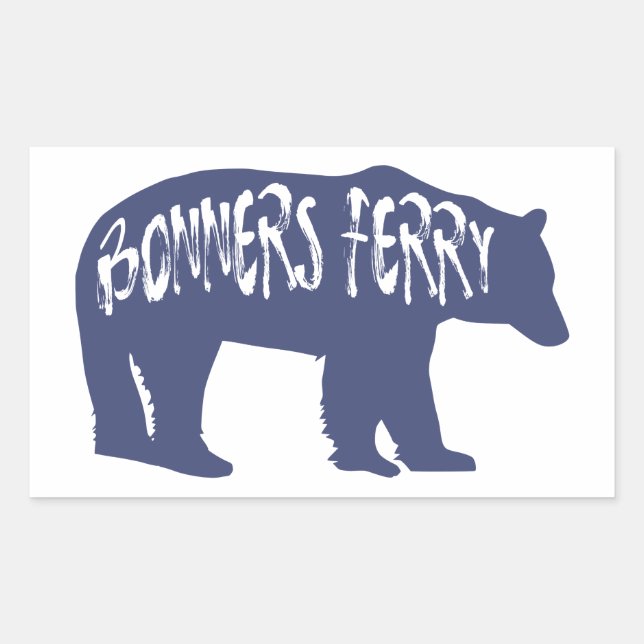 Adesivo Retangular Bonners Ferry Idaho Bear (Frente)