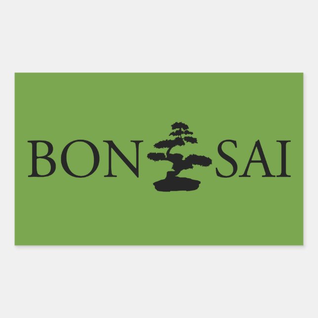 Adesivo Retangular Bonsai Silhouette (Frente)