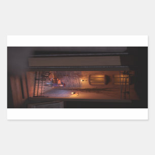 Adesivo Retangular Book nook diorama - foi comprar