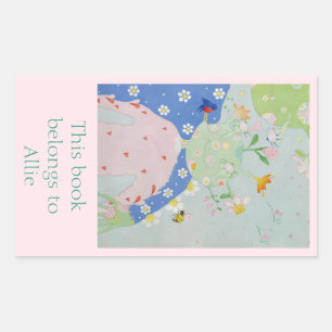 Adesivo Retangular Bookplate da filha de Dotsie