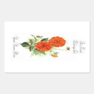 Adesivo Retangular Bookplate floral