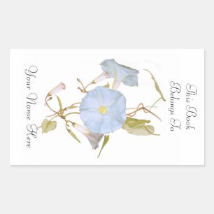 Adesivo Retangular Bookplate floral
