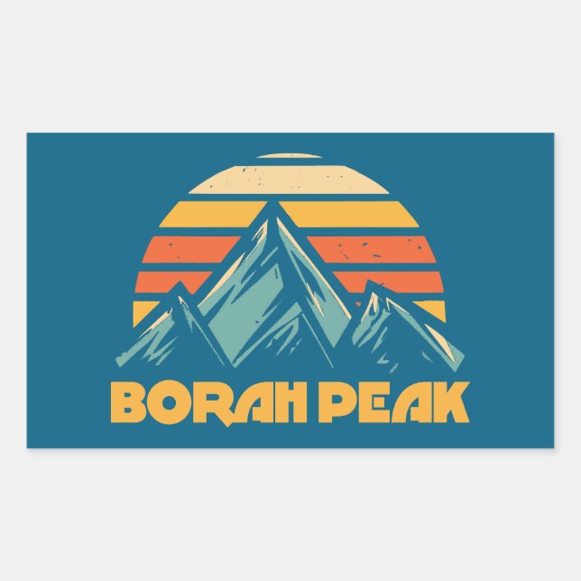 Adesivo Retangular Borah Peak Retro Turquoise (Frente)