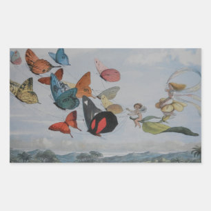 Adesivo Retangular Borboleta e Fada Rainha Borboletas Fairies