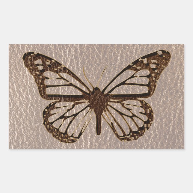 Adesivo Retangular Borboleta Leather-Look Soft (Frente)