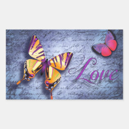 Adesivo Retangular Borboletas amam azul