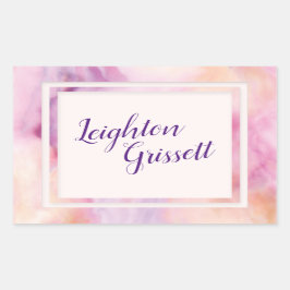 Adesivo Retangular Borda cor-de-laranja-rosa