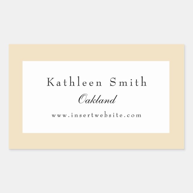 Adesivo Retangular Borda de baunilha clássica profissional (Frente)