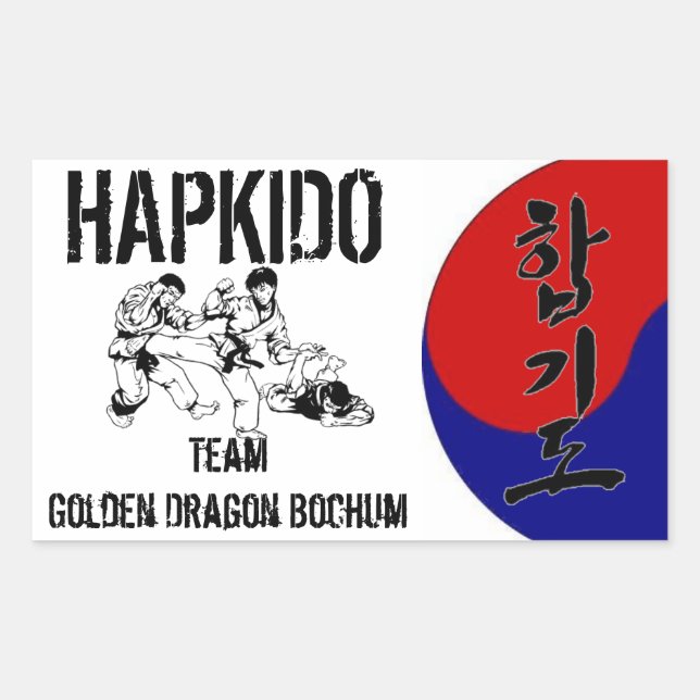 Adesivo Retangular Bordador Hapkido equipa (Frente)