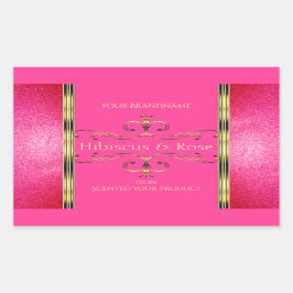 Adesivo Retangular Bordas brilhantes de rótulos de produtos, cor-de-r