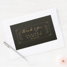 Bordas Douradas Negras Obrigado Clássico